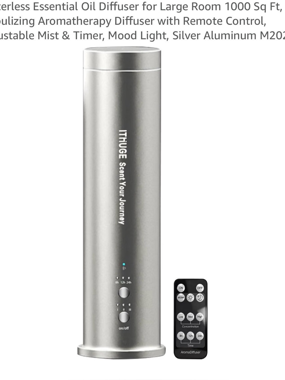 Silver Portable Aroma Diffuser with Remote - Silver